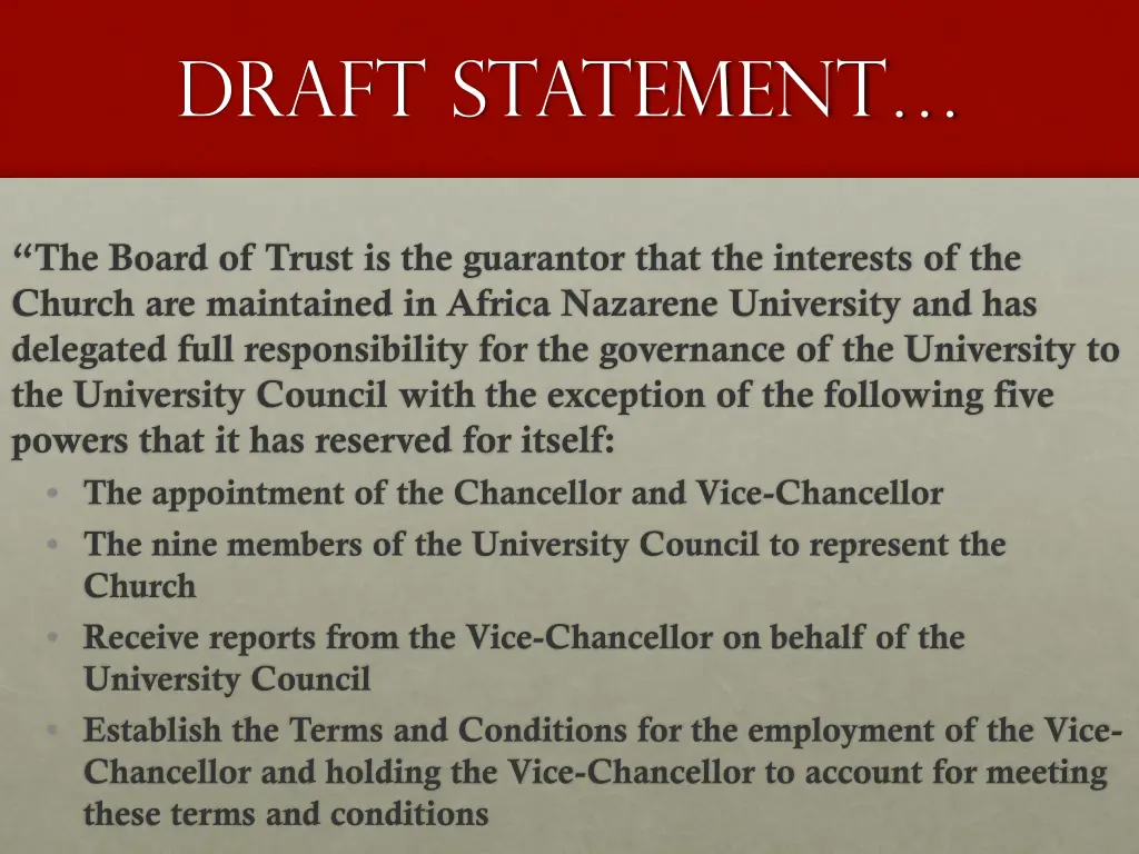 draft statement