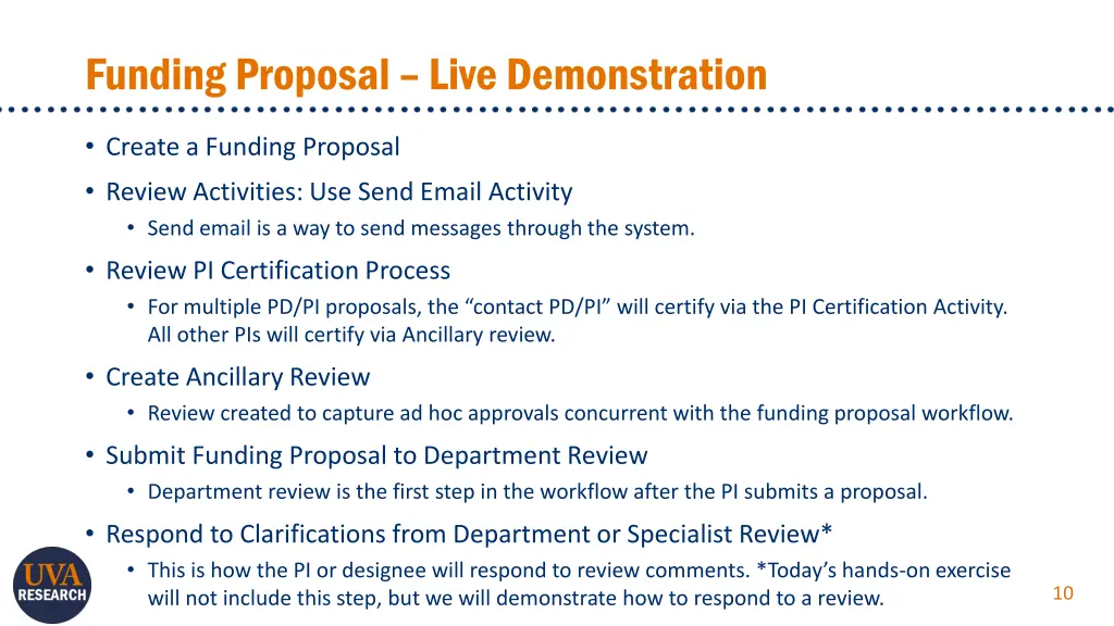 funding proposal live demonstration