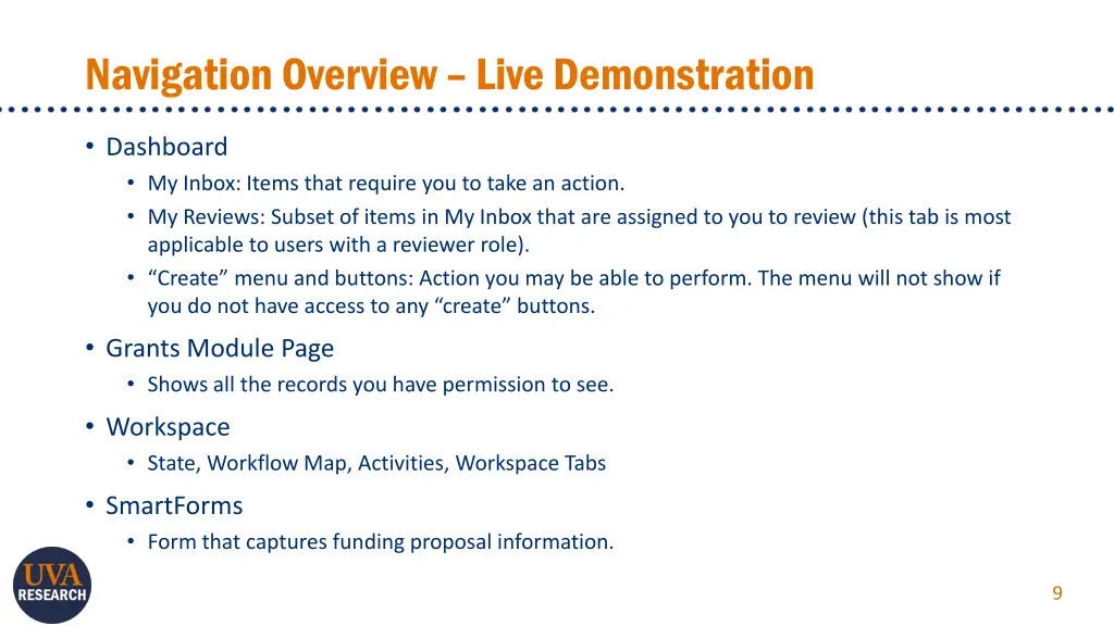 navigation overview live demonstration