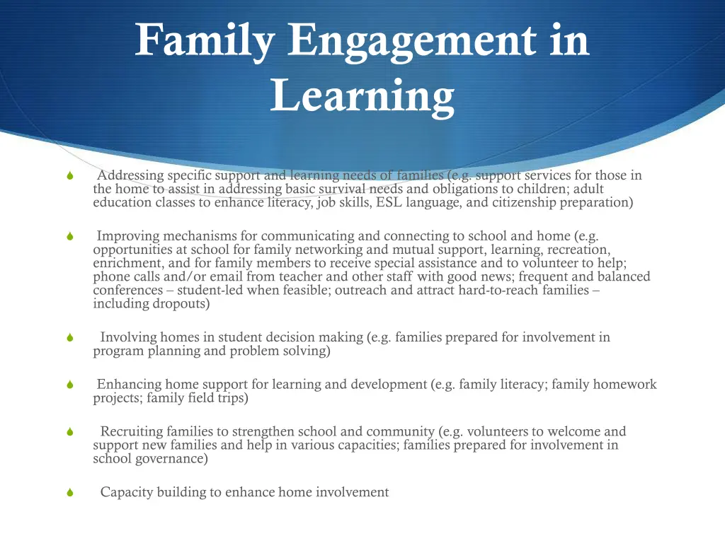 family engagement in learning