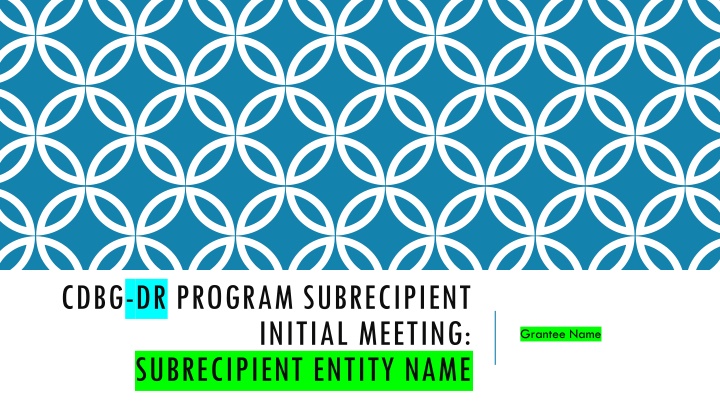 cdbg dr program subrecipient initial meeting