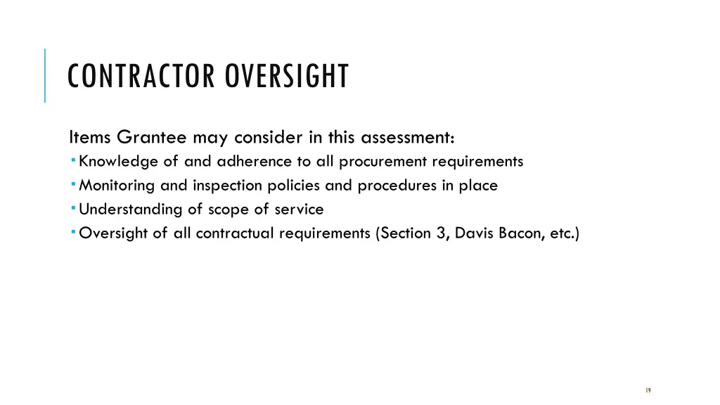 contractor oversight
