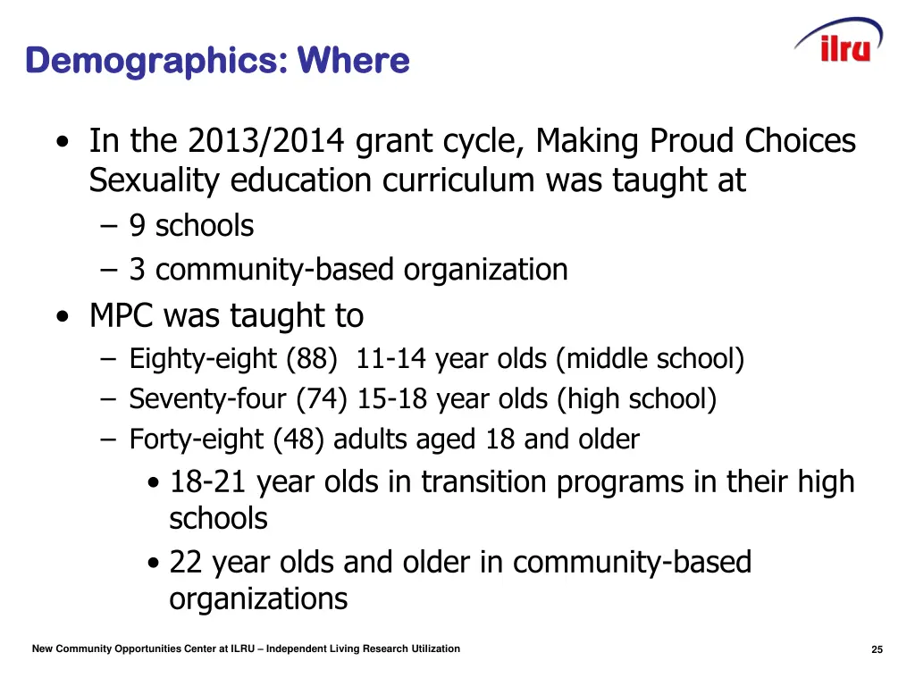 demographics where demographics where