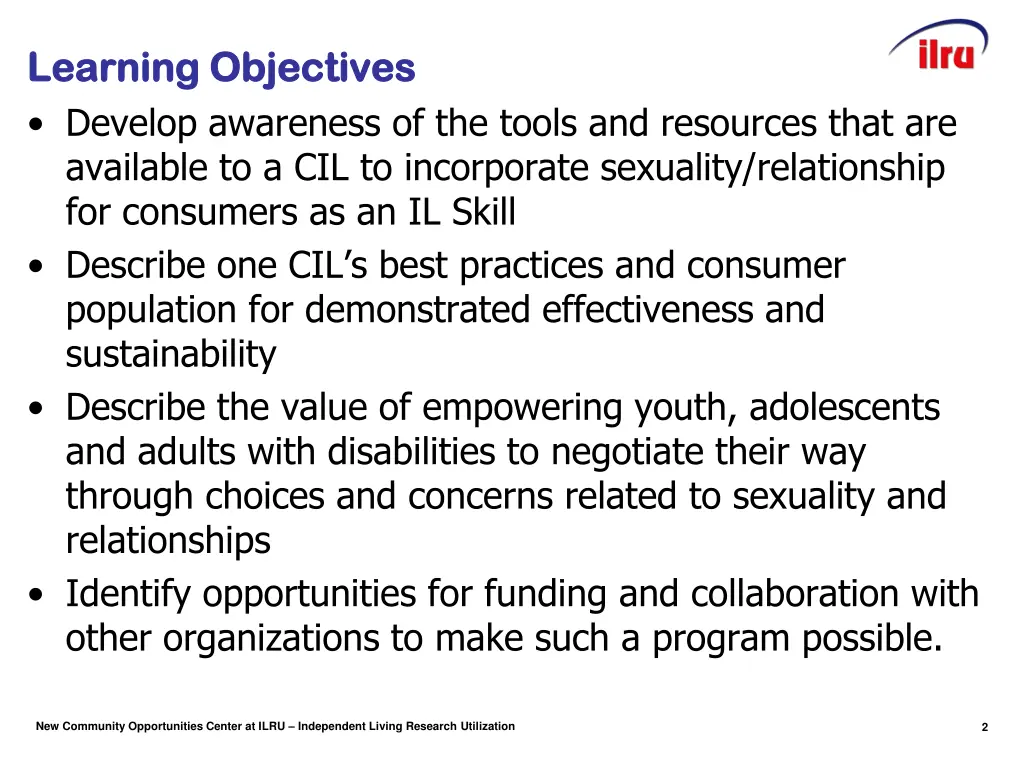 learning objectives learning objectives develop