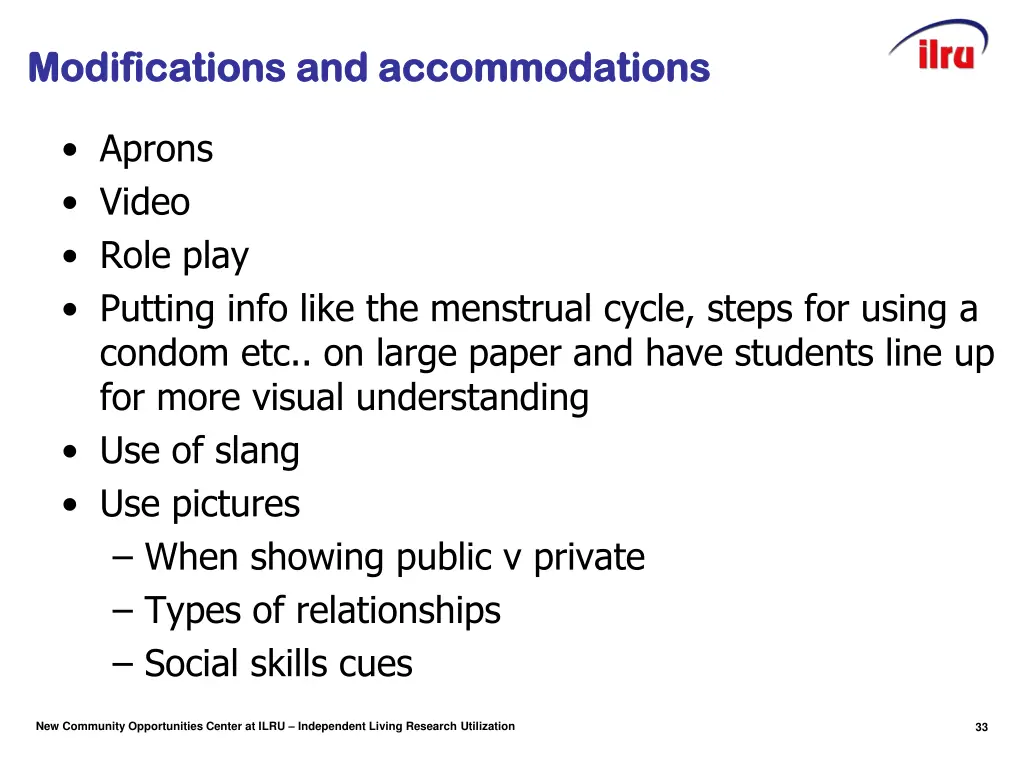 modifications and accommodations modifications