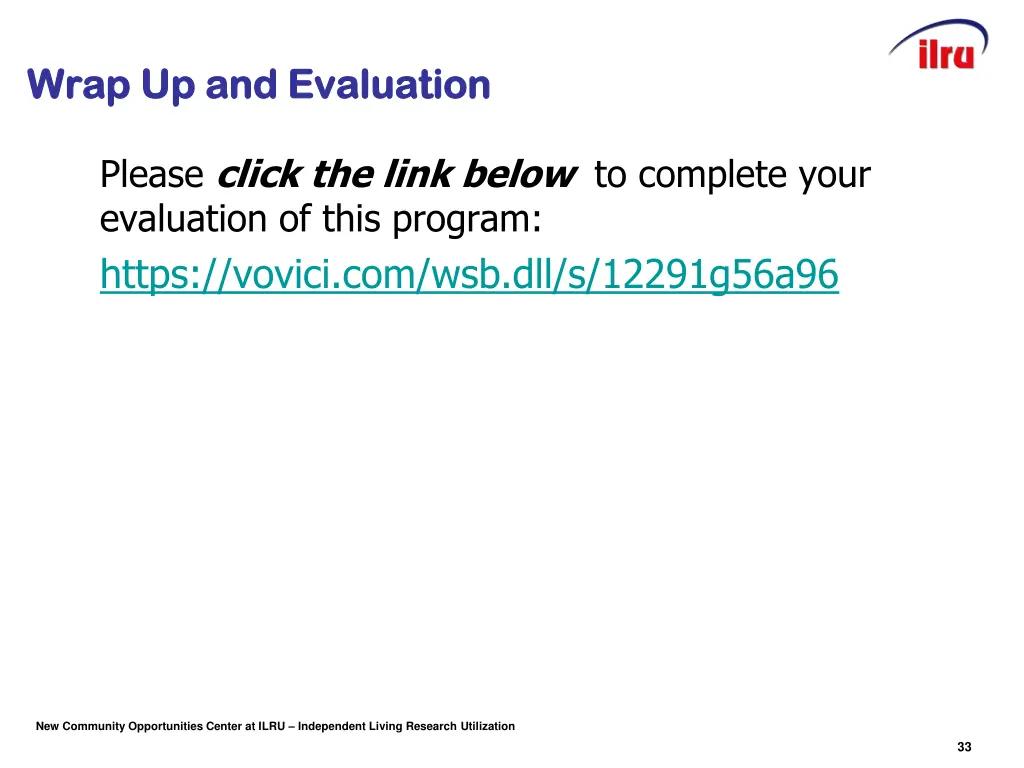 wrap up and evaluation wrap up and evaluation