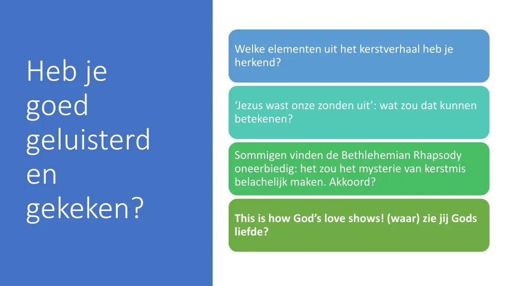 welke elementen uit het kerstverhaal