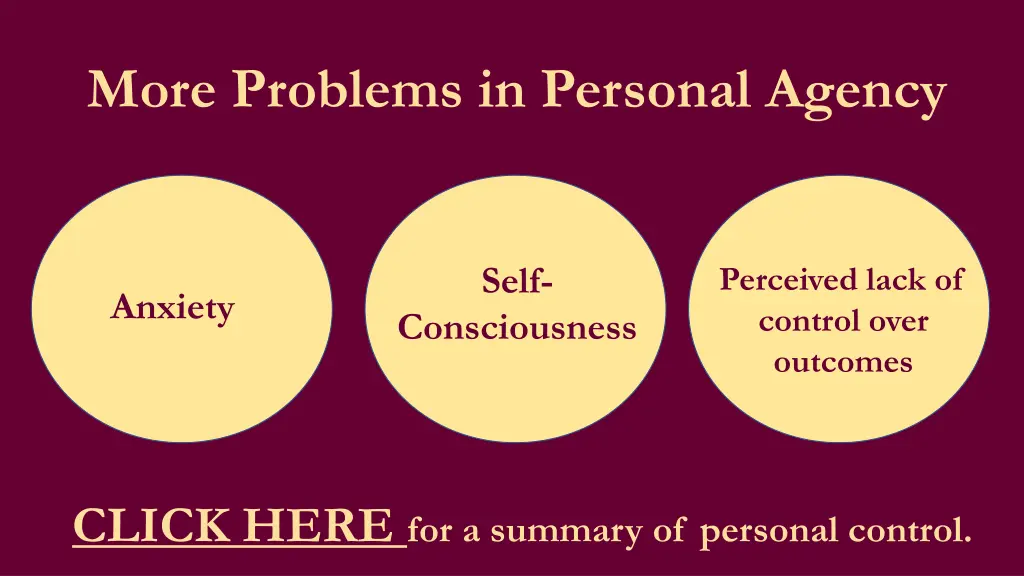 more problems in personal agency