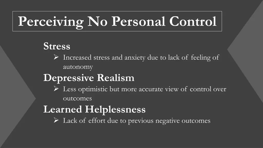 perceiving no personal control