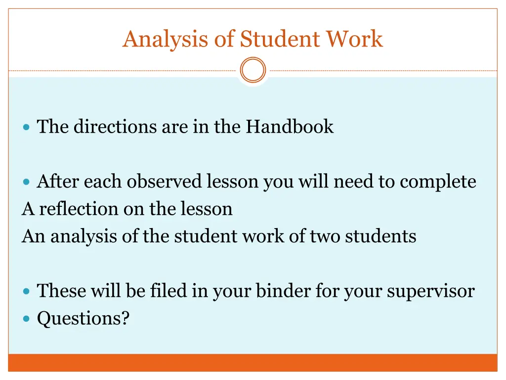 analysis of student work