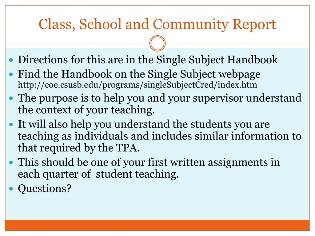 class school and community report