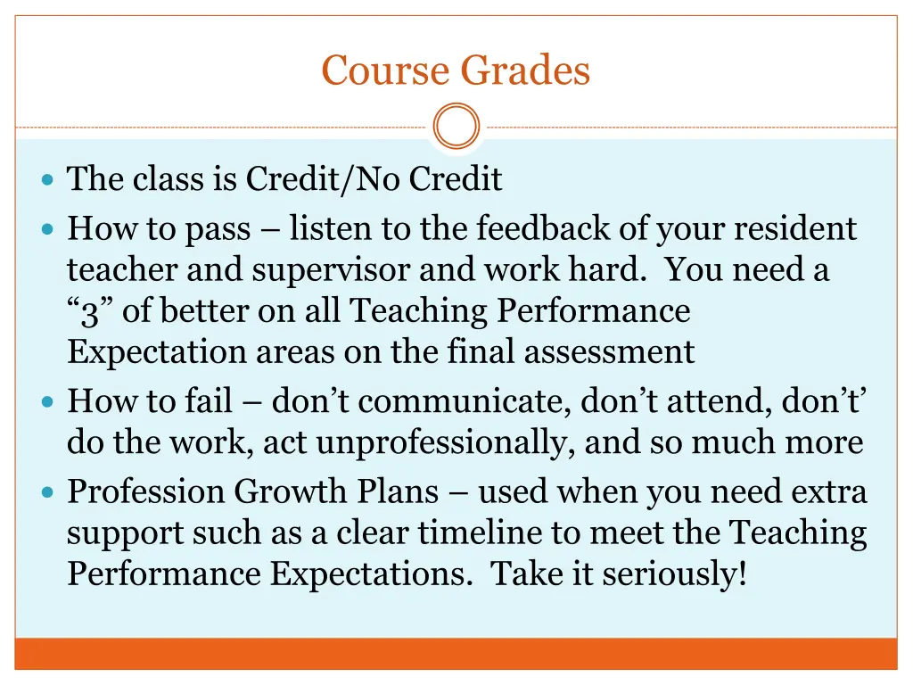 course grades
