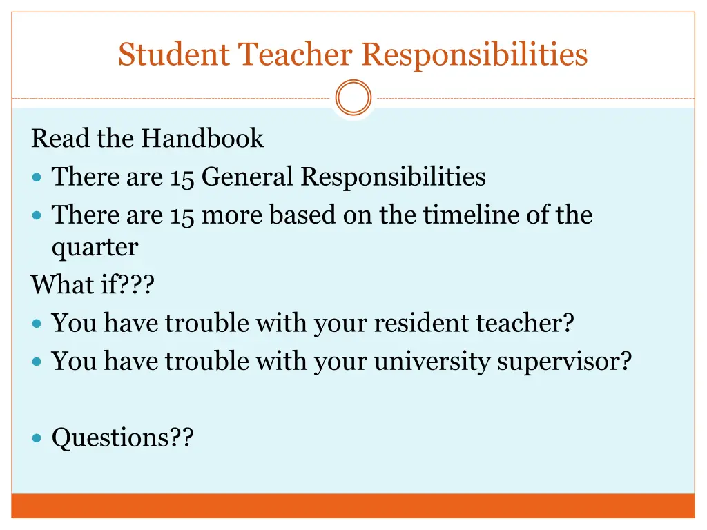student teacher responsibilities