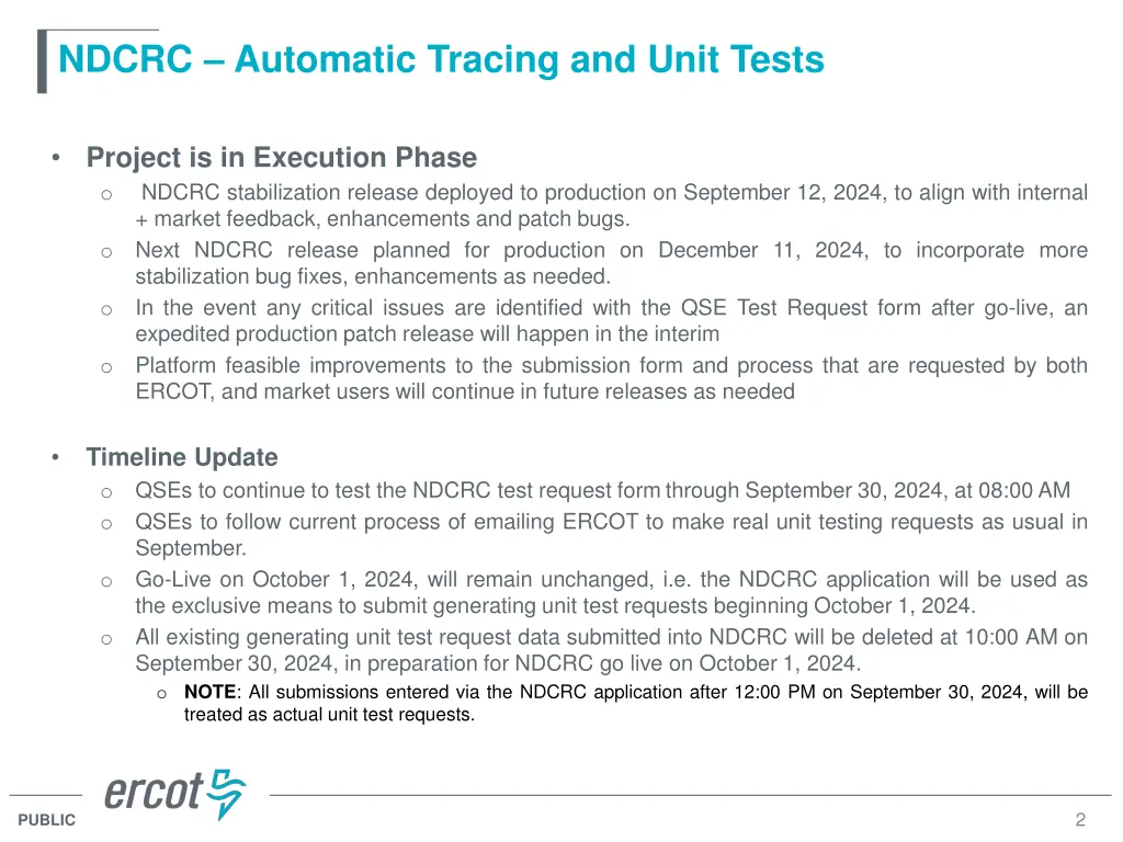 ndcrc automatic tracing and unit tests 1