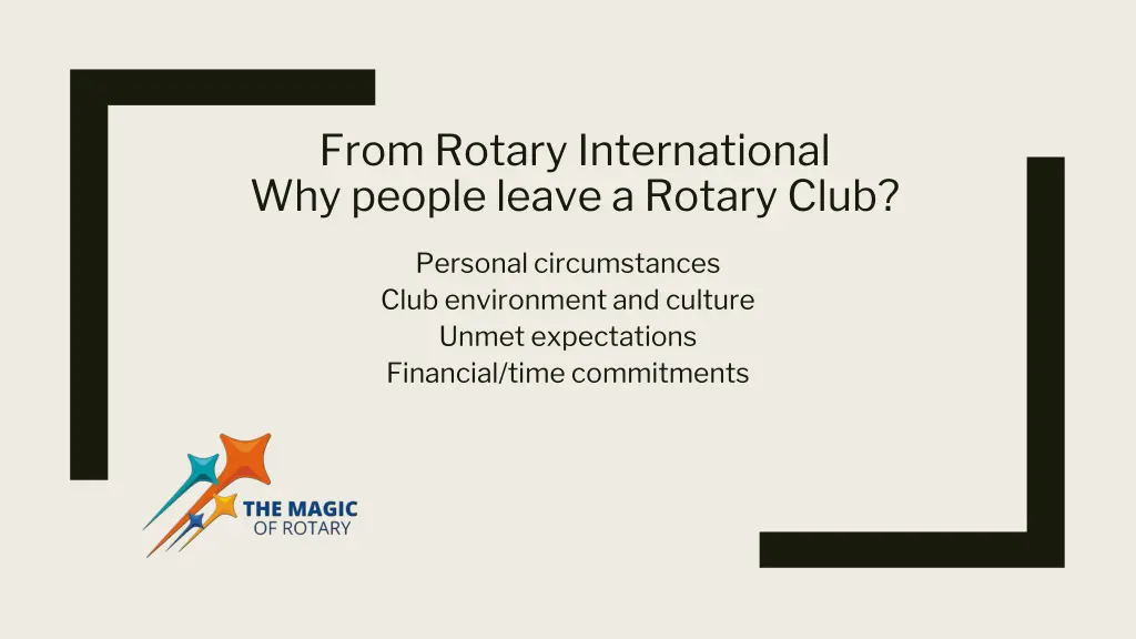 from rotary international why people leave
