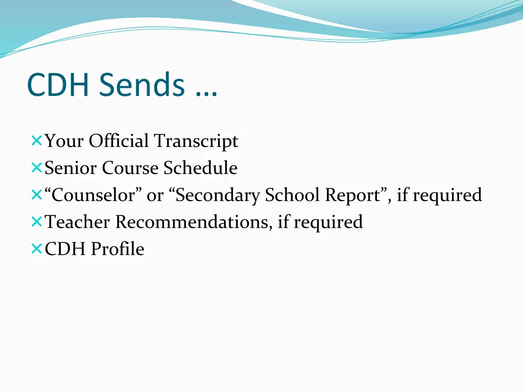 cdh sends