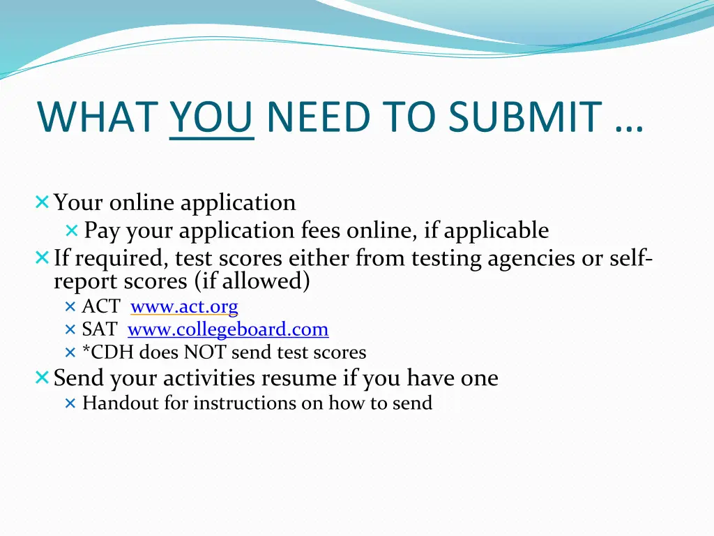 what you need to submit