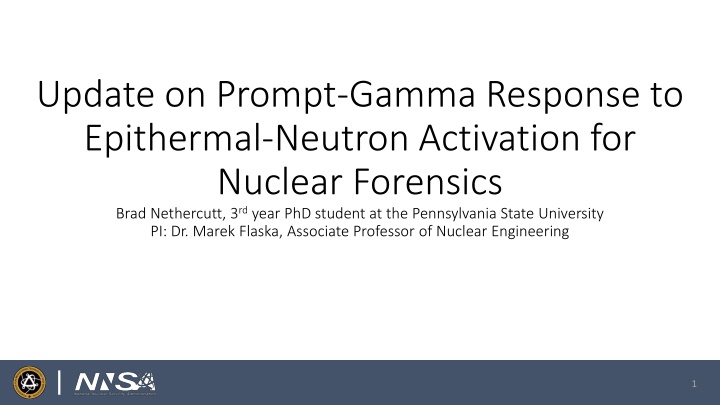 update on prompt gamma response to epithermal