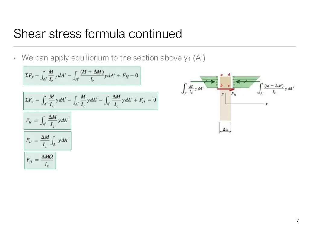 shear stress formula continued