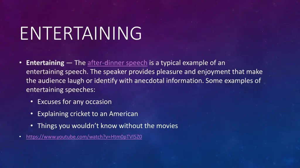 entertaining