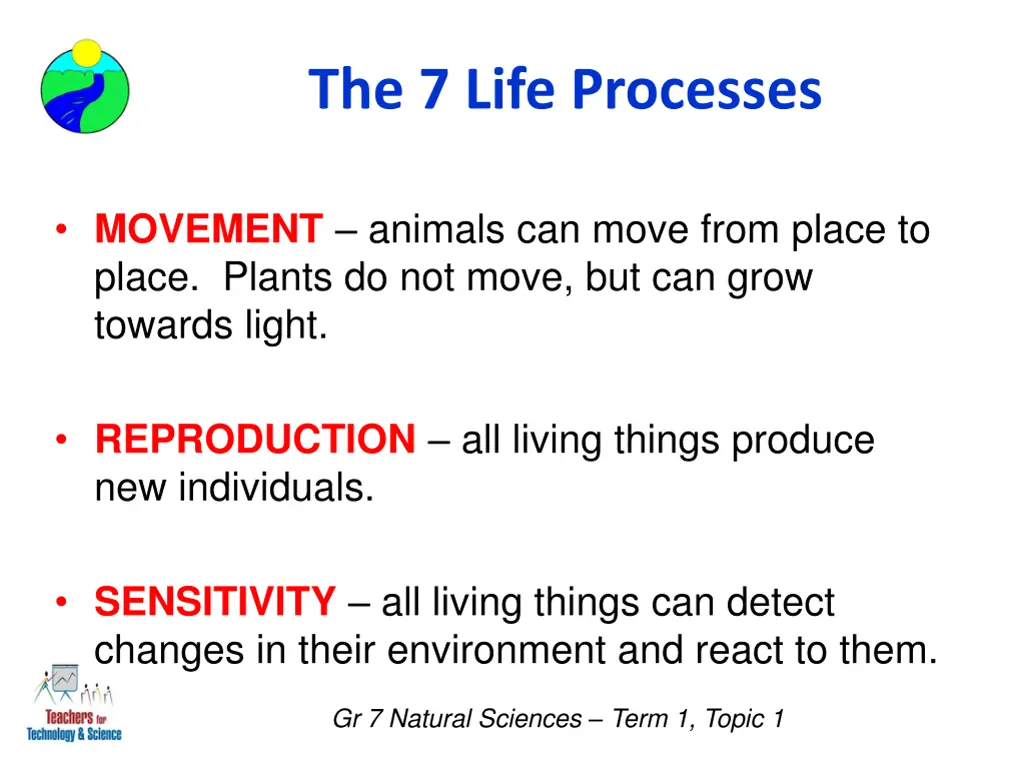 the 7 life processes 1