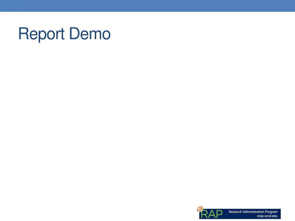 report demo