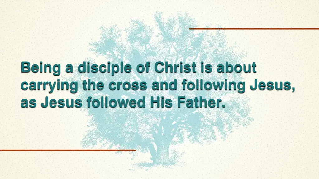 being a disciple of christ is about carrying