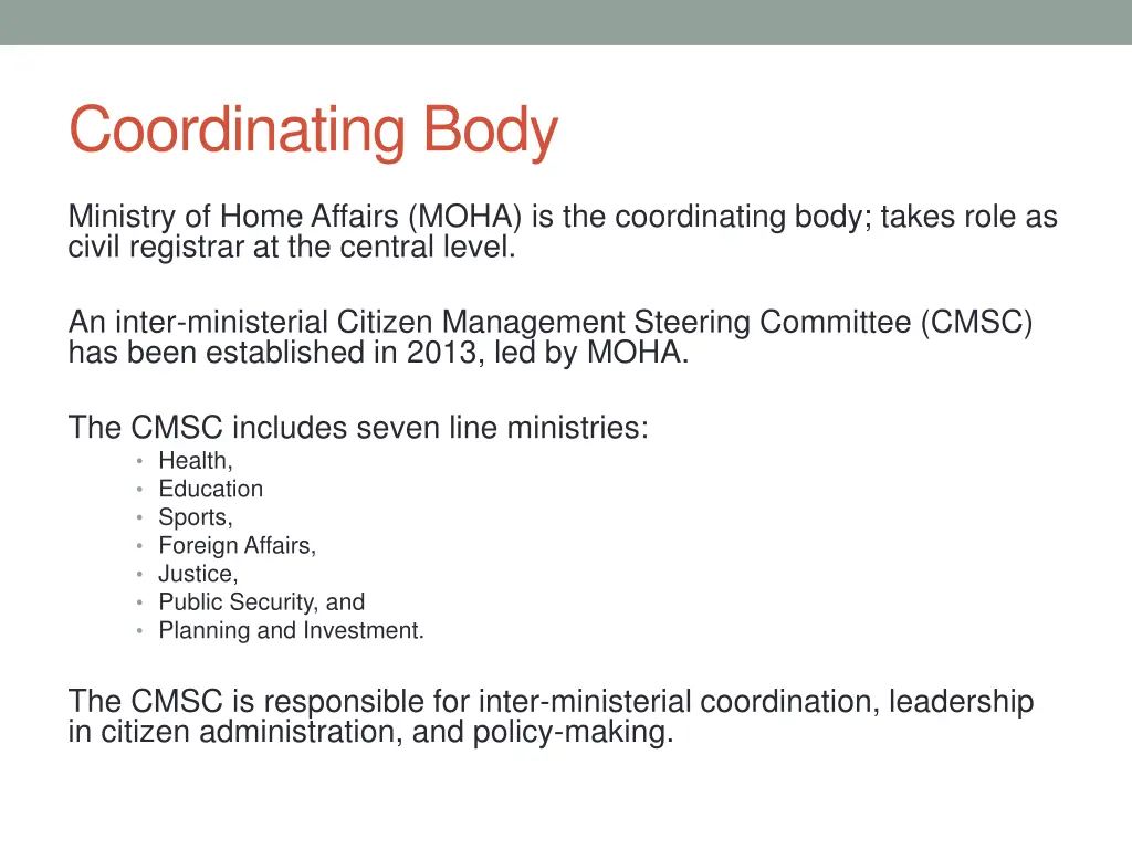 coordinating body