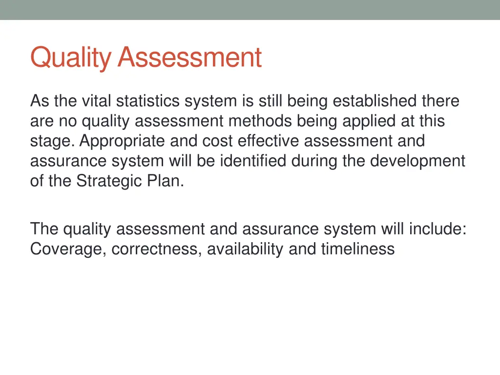 quality assessment