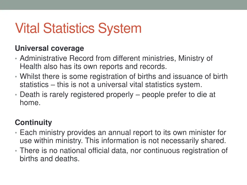 vital statistics system