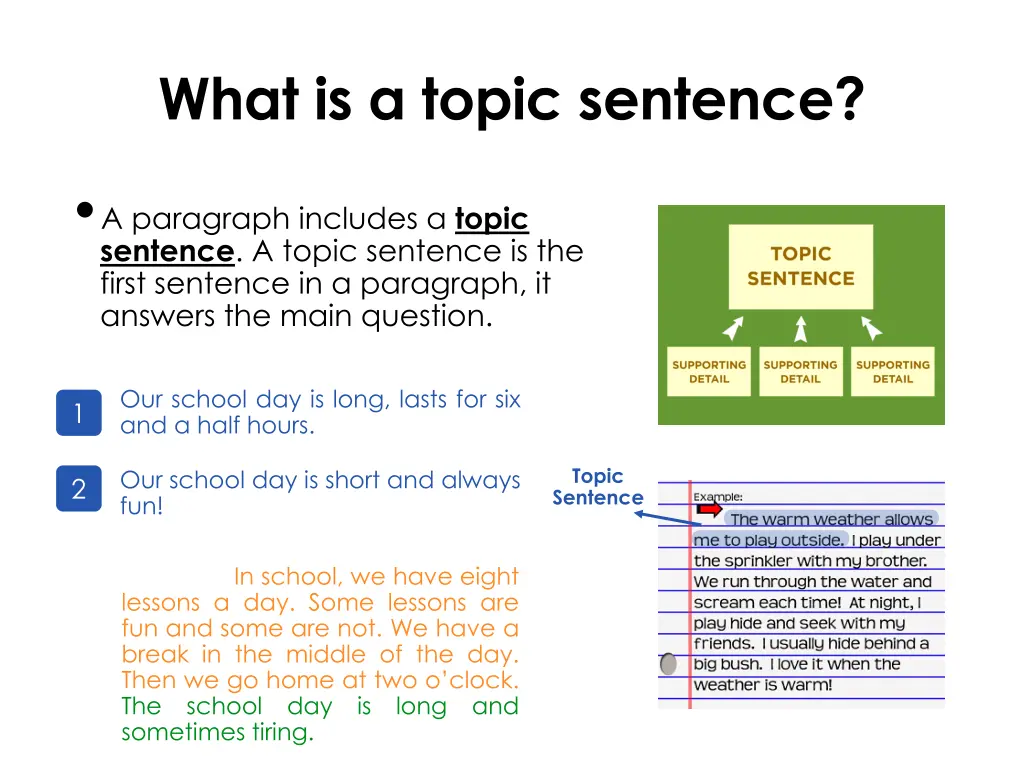 what is a topic sentence