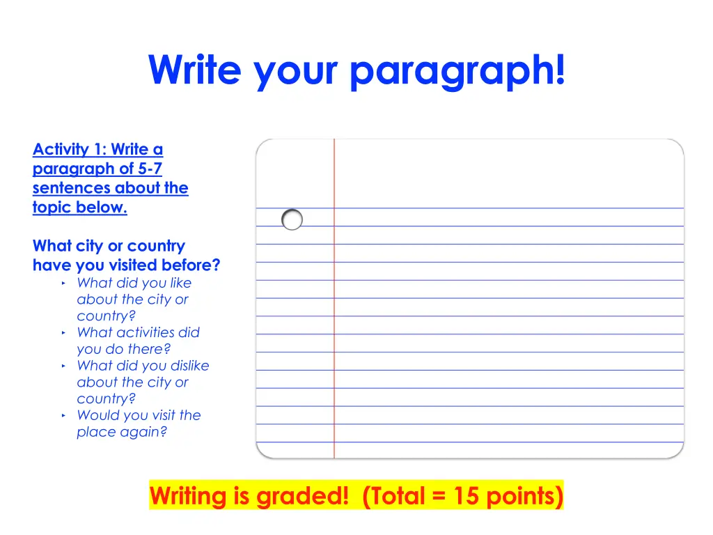 write your paragraph
