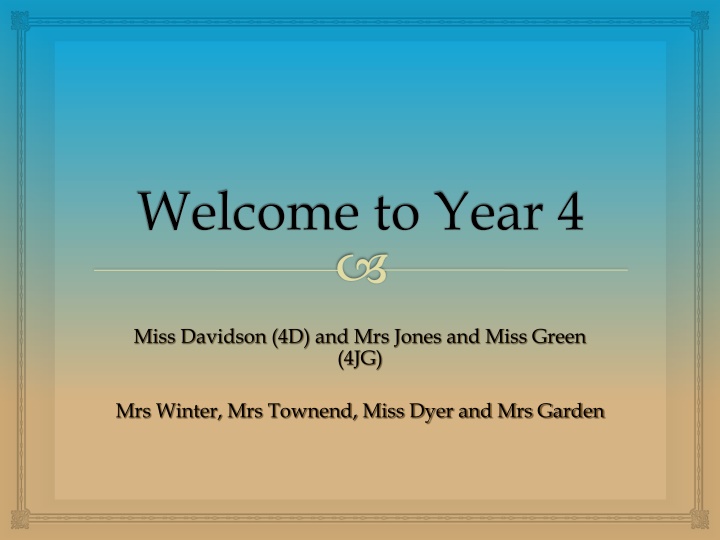 welcome to year 4