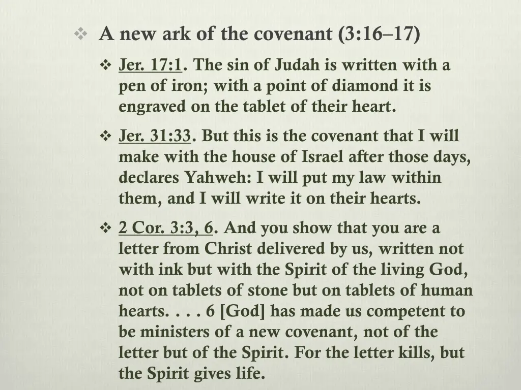 a new ark of the covenant 3 16 17