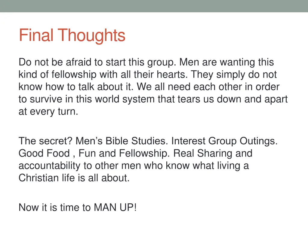 final thoughts