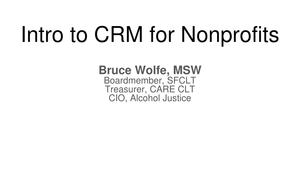 intro to crm for nonprofits
