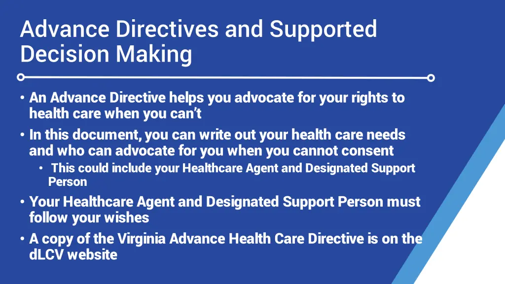 advance directives and supported decision making