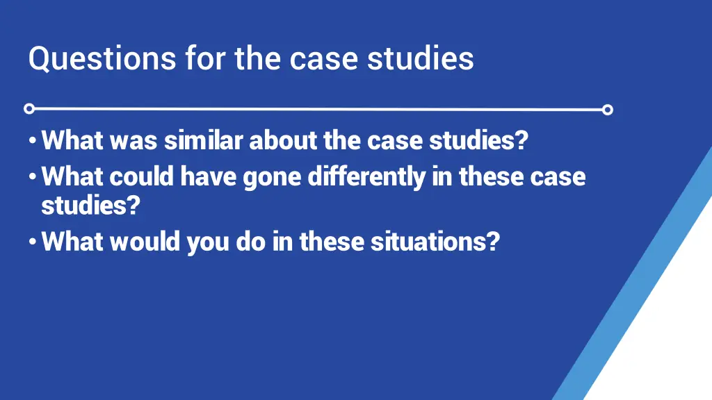 questions for the case studies