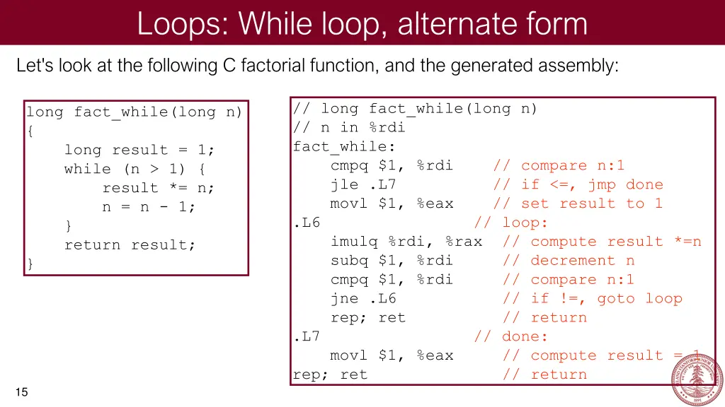 loops while loop alternate form 1