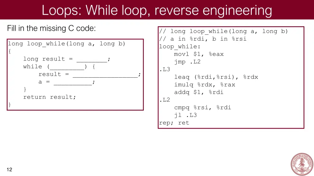 loops while loop reverse engineering