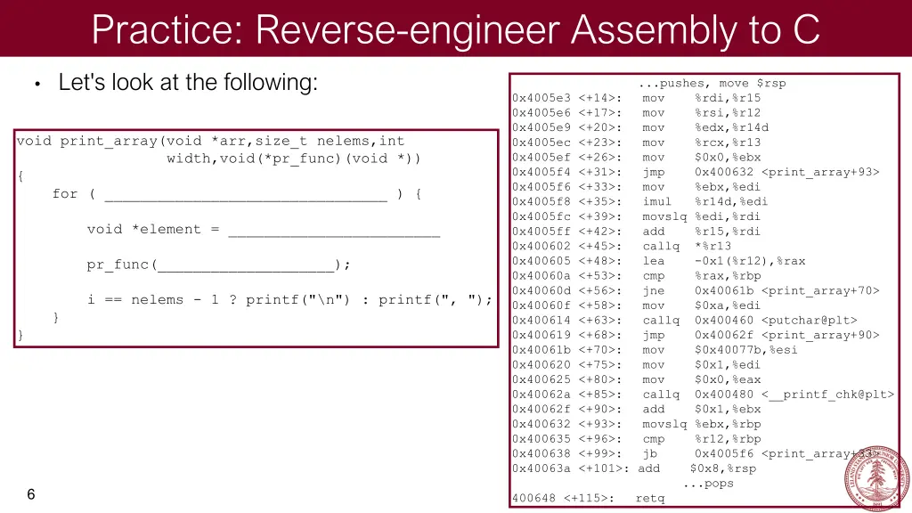 practice reverse engineer assembly to c 2