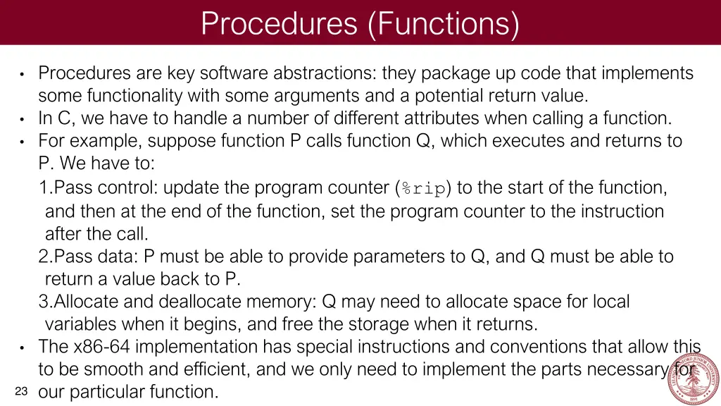 procedures functions