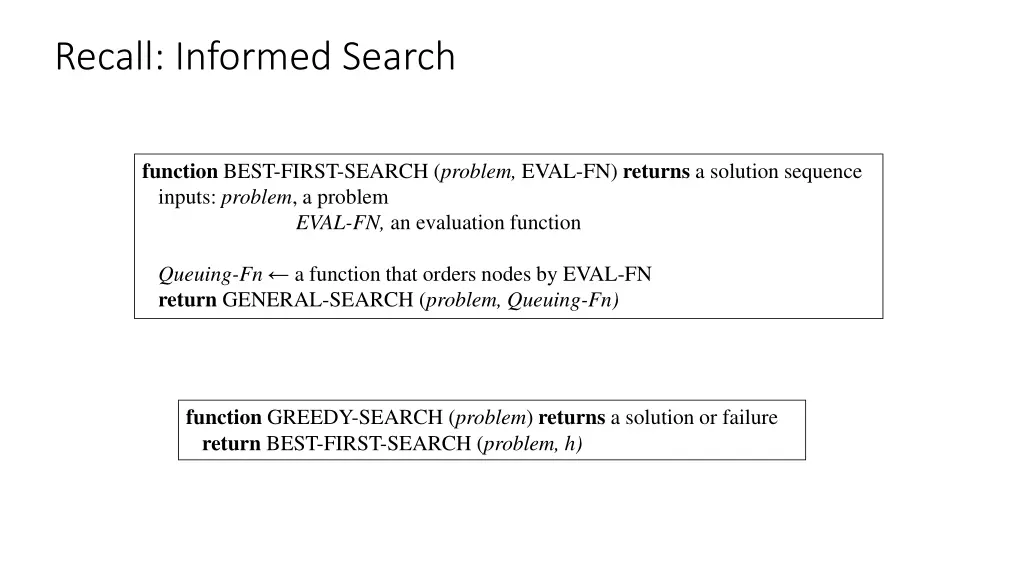recall informed search