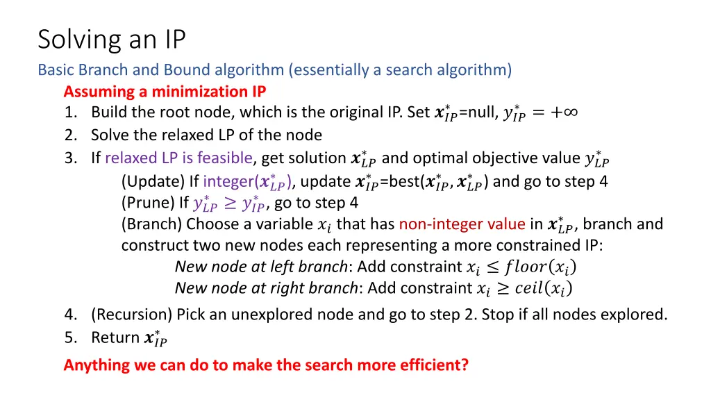 solving an ip basic branch and bound algorithm 1