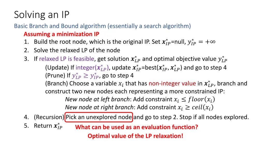 solving an ip basic branch and bound algorithm 2