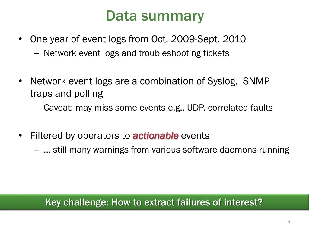 data summary
