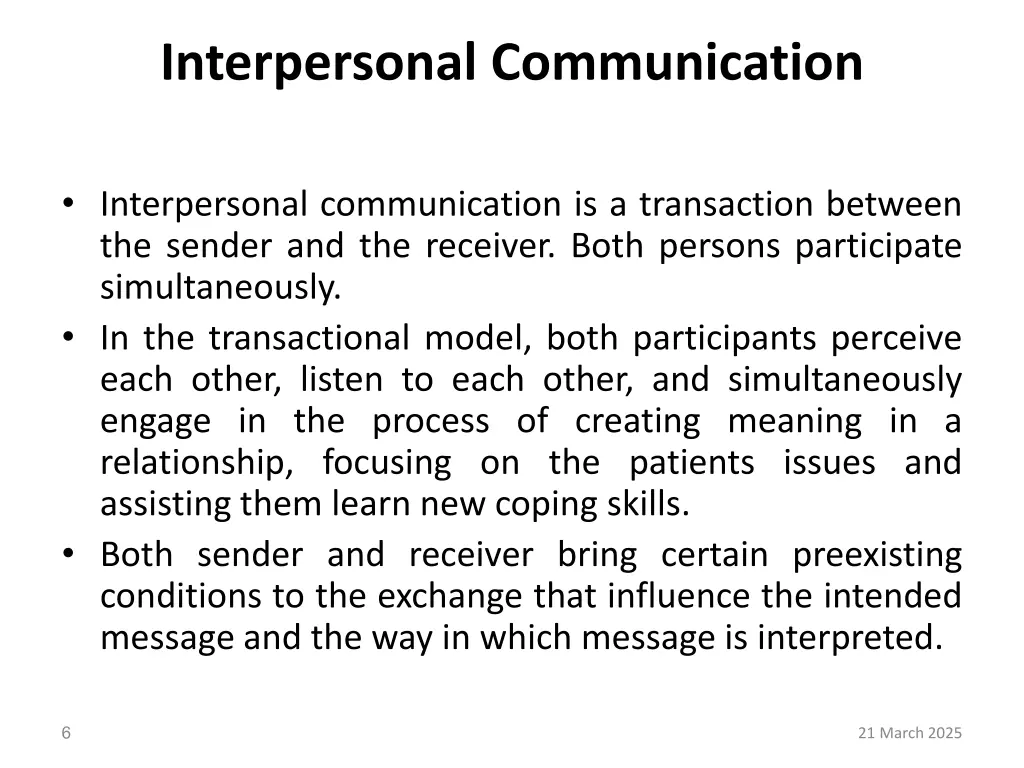 interpersonal communication