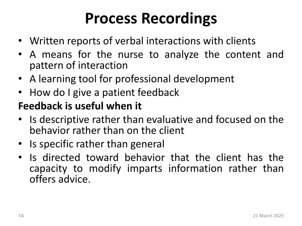 process recordings