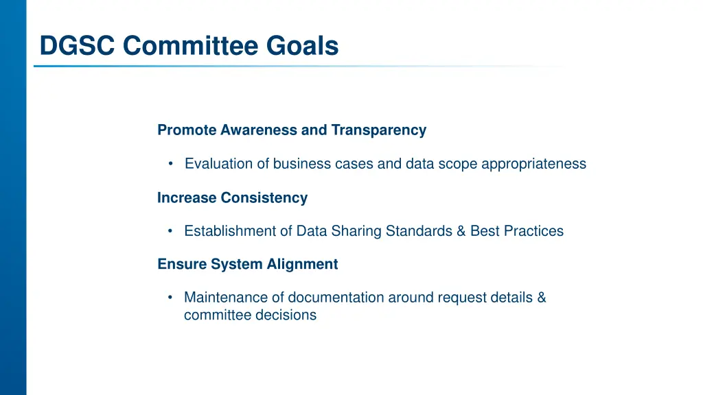 dgsc committee goals