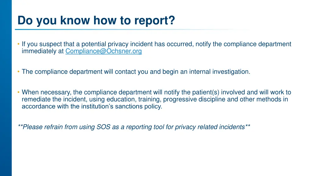 do you know how to report